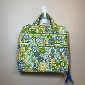 Vera Bradley English Meadow Floral Quilted Cotton Travel Tech Makeup Organizer